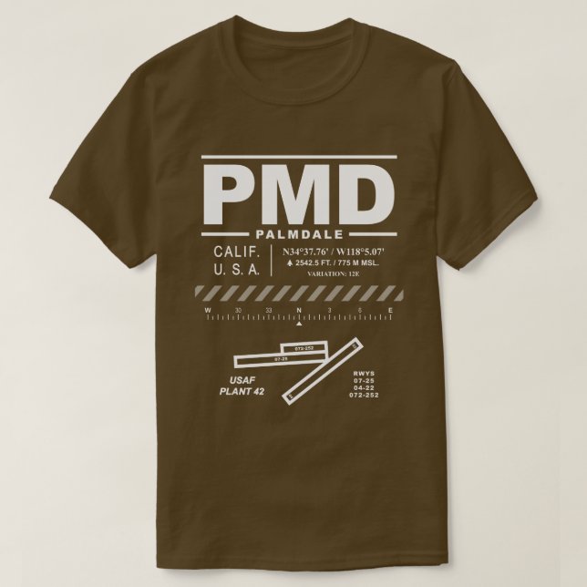 Palmdale Rgnl. Airport USAF Plant 42 PMD T-Shirt (Design framsida)
