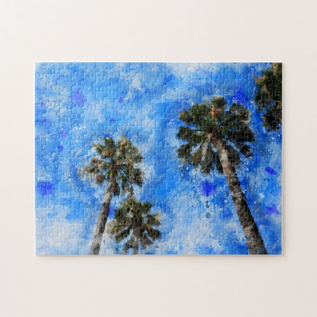 Palmen am blauen Himmel - Pussel (Horisontell)