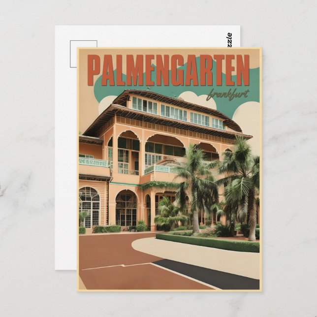 palmengarten botaniska trädgårdsfrankfurt vykort (Fram/baksida)