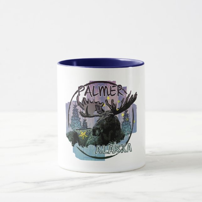 Palmer Alaska rustic moose mugg (Center)