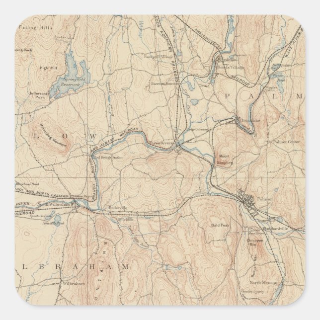 Palmer, Massachusetts Fyrkantigt Klistermärke (Framsida)