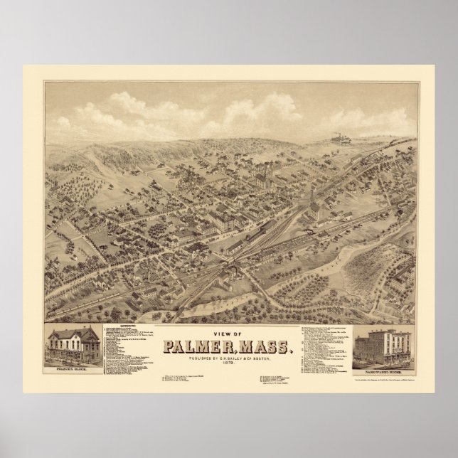 Palmer, MORSA Panoramic Karta - 1879 Poster (Framsidan)