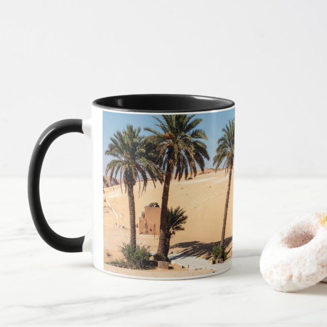 Palmer och pyramider mugg (Med munk)