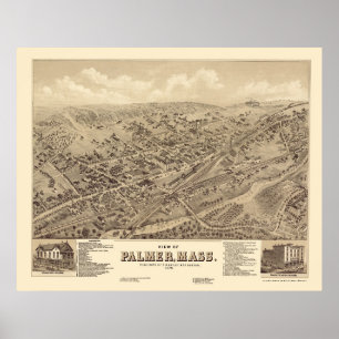 Palmer panorama- karta för MORSOR - 1879 Poster