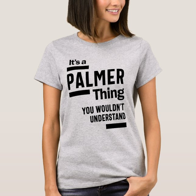 Palmer Personlig Namn Birthday Gift T Shirt (Framsida)