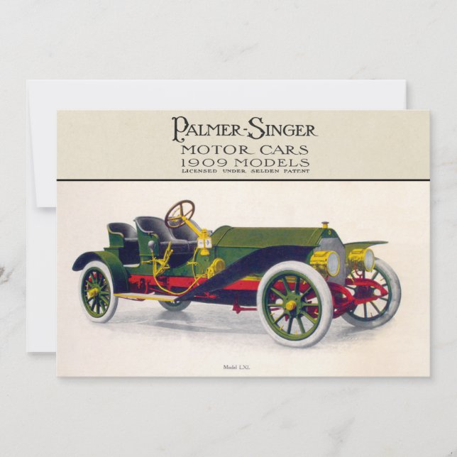Palmer-Singer Motor Cars, 1909 (Framsida)
