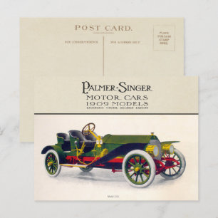 Palmer-Singer Motor Cars, 1909 Vykort