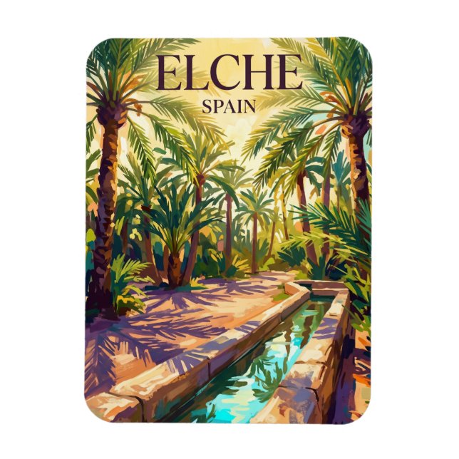 Palmeral av Elche Spanien Magnet (Vertikal)
