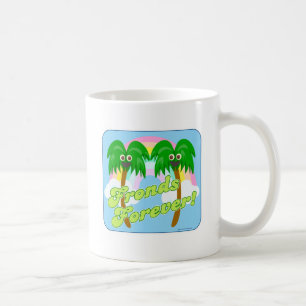 Palmerblad För Evigt Rolig Bff Slogan Tecknad Kaffemugg