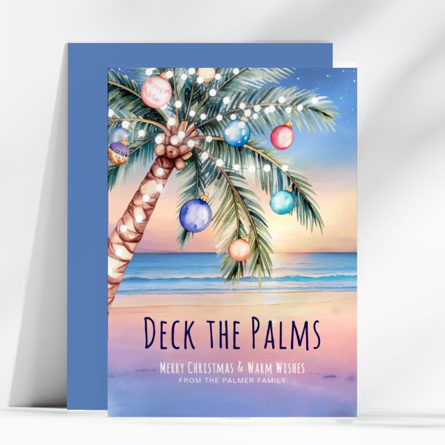 Palmerna Strand Jul Julkort (Skapare uppladdad)