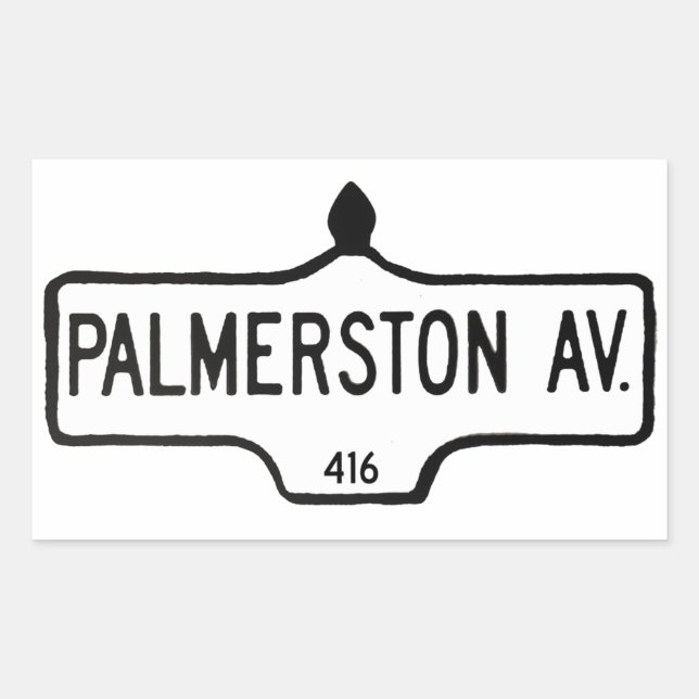 Palmerston Avenue Rektangulärt Klistermärke (Framsida)