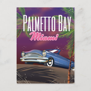 Palmetto Bay Florida USA 80-tals reseaffisch Vykort