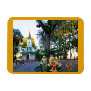 Palmetto Bluff Chapel Bluffton SC Fall Fågelskrämm Magnet