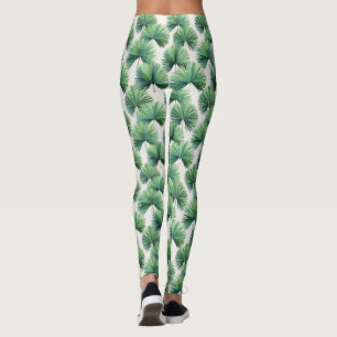 Palmetto Fläkt Handflatan Träd Lämnar botaniskt tr Leggings