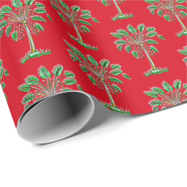 Palmetto julpapper med blocktryck (Rullad Hörn)