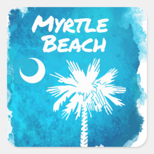 Palmetto Paint Splatter Fyrkantigt Klistermärke