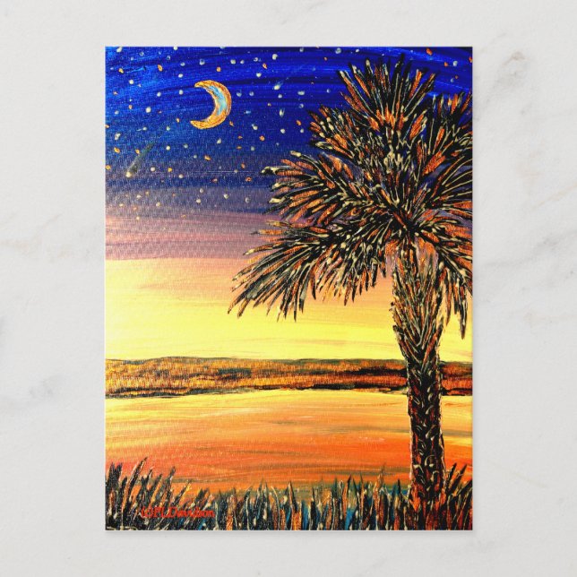 Palmetto Sunset-kort Vykort (Framsida)
