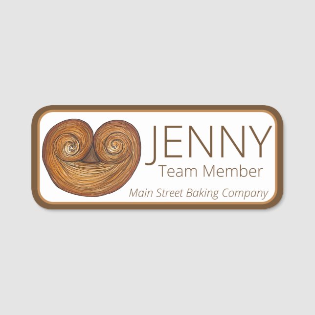 Palmiers Fransk Puff Pastry Cookies Paris Bakery Namnbricka (Framsida)