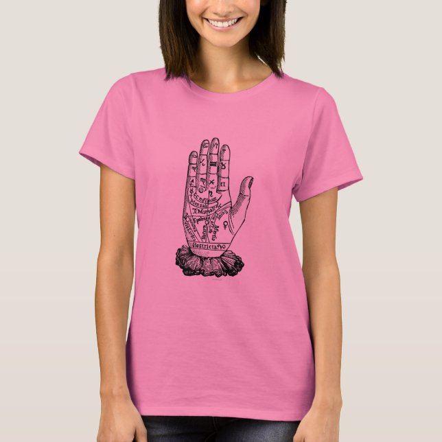 Palmistry Chart, 1885 Tee Shirt (Framsida)