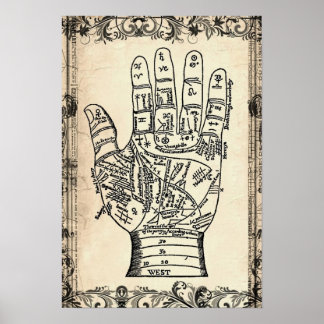 Palmistry Fortune Teller Hand Poster Skriv ut