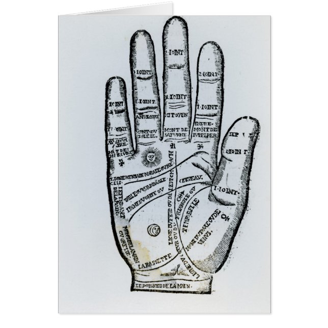 Palmistry Hälsningskort (Framsidan)