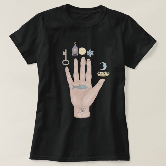 Palmistry Hand T Shirt (Design framsida)