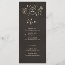 Palmistry Häxkonst Halloweenfest cocktailmeny