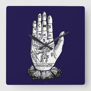 Palmistry kartlägger, 1885 fyrkantig klocka