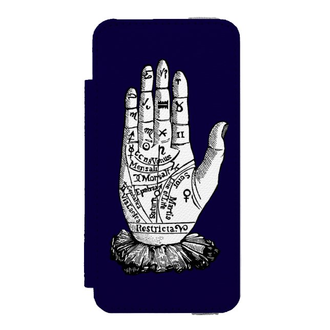 Palmistry kartlägger, 1885 incipio iPhone wallet skal (Folio Framsidan)