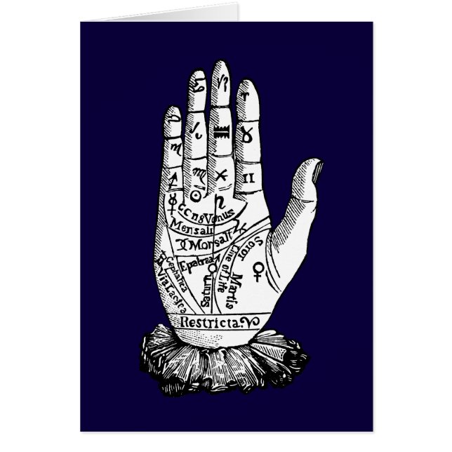 Palmistry kartlägger, 1885 OBS kort (Framsidan)