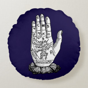 Palmistry kartlägger, 1885 rund kudde