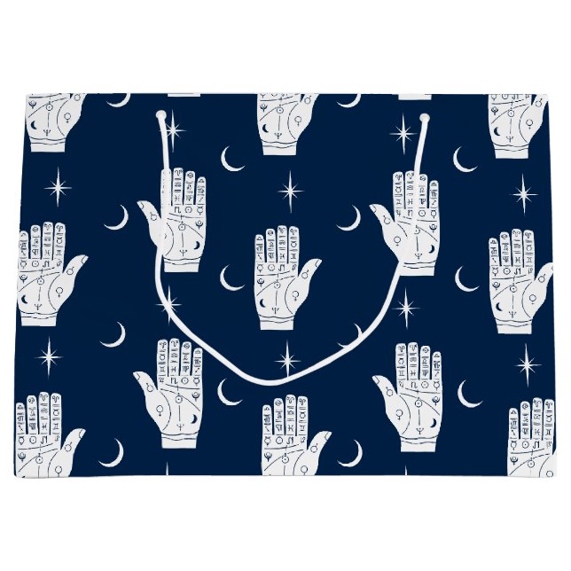 Palmistry Large Gift Bag med Chiromancy Händer (Framsidan)