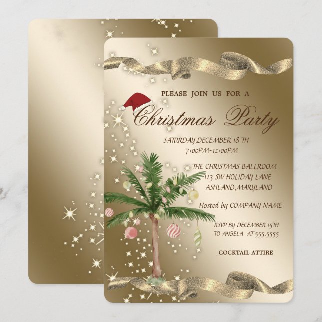 Palmjulgran Corporate julfest Inbjudningar (Fram/baksida)
