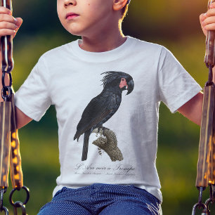 Palmkakadu, Probosciger aterrimus papegoja, retro T Shirt