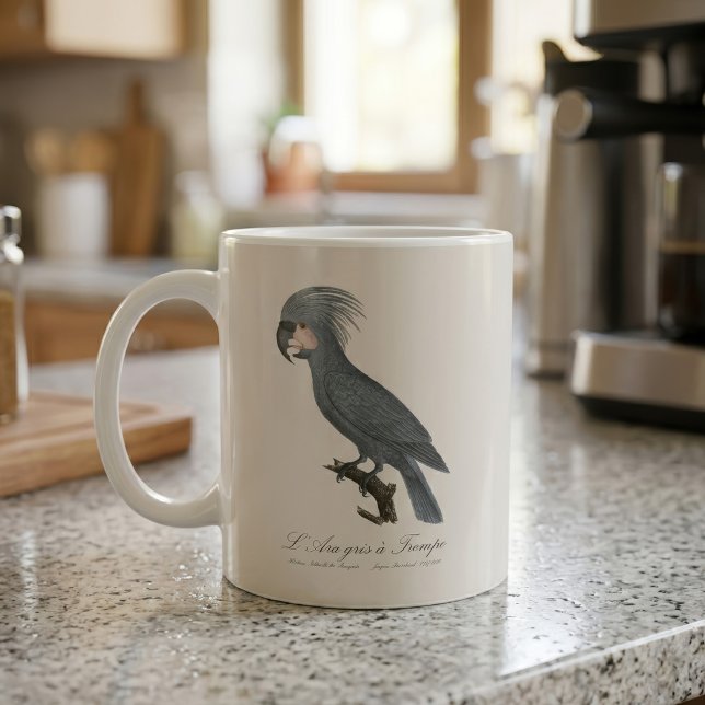 Palmkakadua, Probosciger aterrimus Kaffemugg (Great Black Palm Cockatoo, Probosciger aterrimus. Coffee Mug)