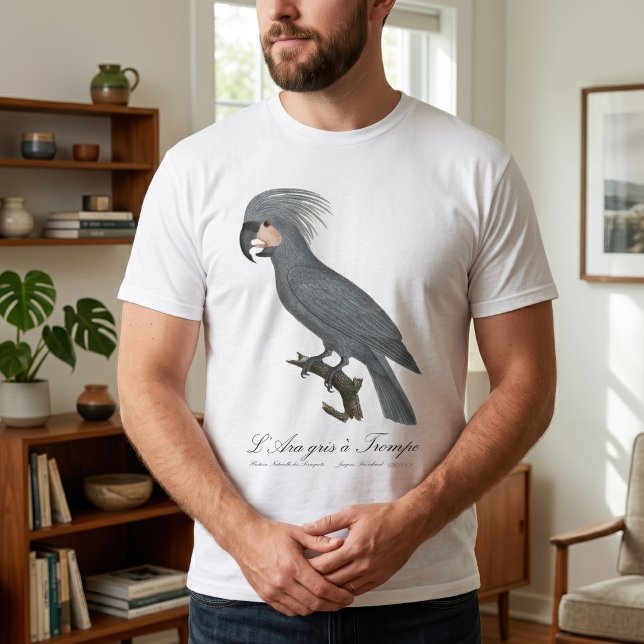 Palmkakadua, Probosciger aterrimus T Shirt (Great Black Palm Cockatoo, Probosciger aterrimus. Men Basic White T-Shirt)