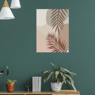Palmlöv, Boho Abstrakt Geometrisk Konst Poster