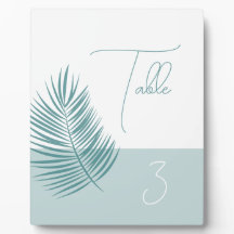 Palms Aqua Bordnummer • Modern Kustskylt