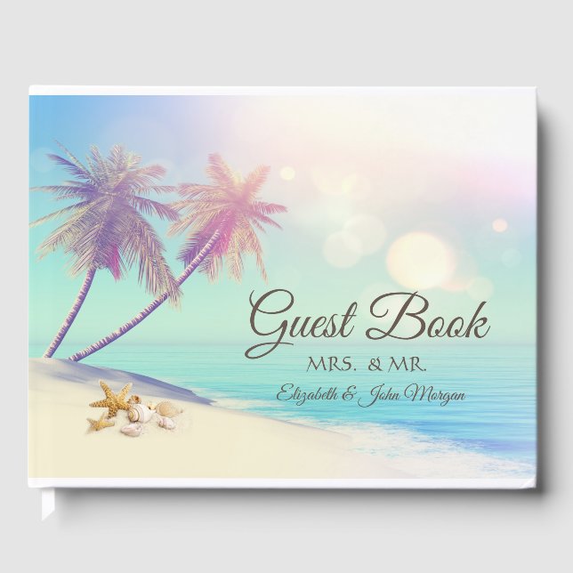 Palms Beach Snigelskal Bröllop Gästböcker (Framsida)