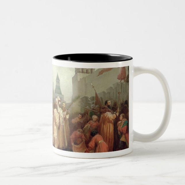 Palmsöndagprocession Två-Tonad Mugg (Höger)