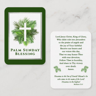 Palmsöndagssegen Helgveckans bönekort Placeringskort