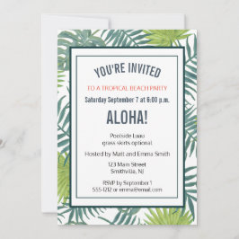 Palmtaggmålning Hawaiianskt Inbjudningar