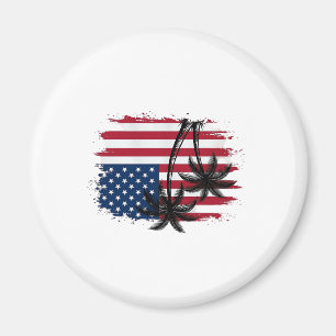 Palmträd Amerikansk flagga Patriotisk strand vekto Magnet