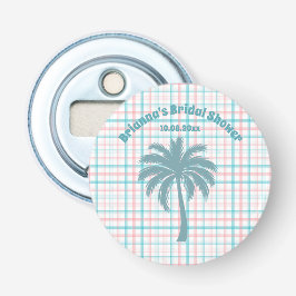 Palmträd Azure Rosa Rutig Bröllopsdusch Flasköppnare