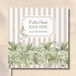 Palmträd Beige Ränder Strandhus Gästböcker