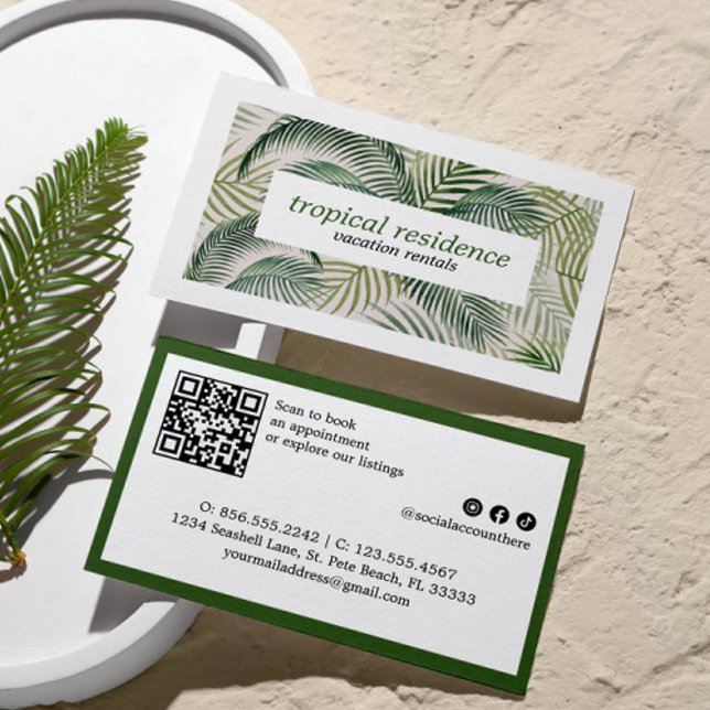 Palmträd blad tropisk ö KUST  Visitkort (Skapare uppladdad)