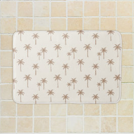Palmträd Boho Kustnära Bondgård Beige Och Tan Badrumsmatta