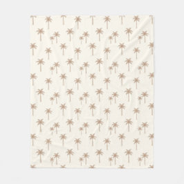 Palmträd Boho Kustnära Bondgård Beige Och Tan Fleecefilt