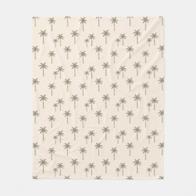 Palmträd Boho Kustnära Bondgård Bohemer Lifestyle Fleecefilt (Framsidan)
