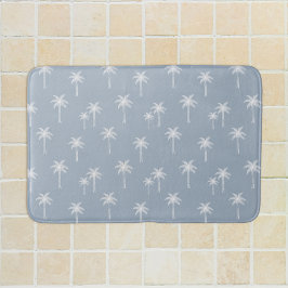 Palmträd Boho Kustnära Bondgård Dusty Blue Badrumsmatta